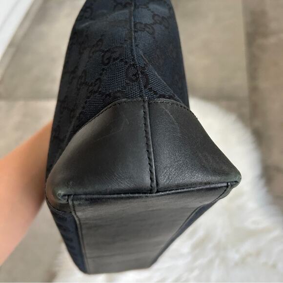 GUCCI GG black canvas leather tote bag authentic - Picture 6 of 16